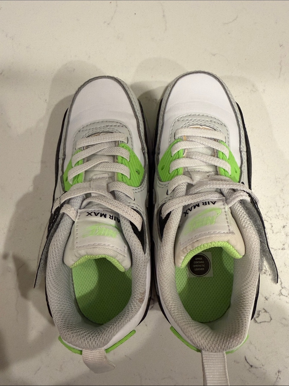 Nike Kids White, Black & Lime Green Air Max Style Sneakers - Picture 6 of 7